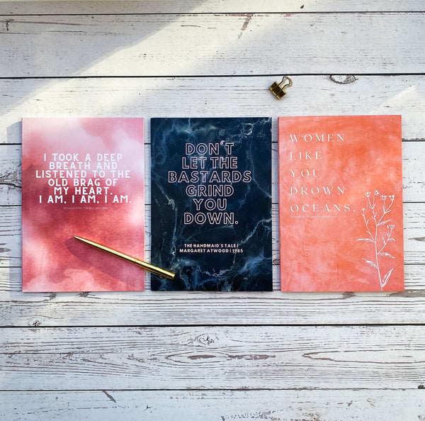 Bold and Beautiful Feminist Literary Quote Notebooks